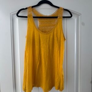 Lucky Brand Yellow Sleeveless Tank Top